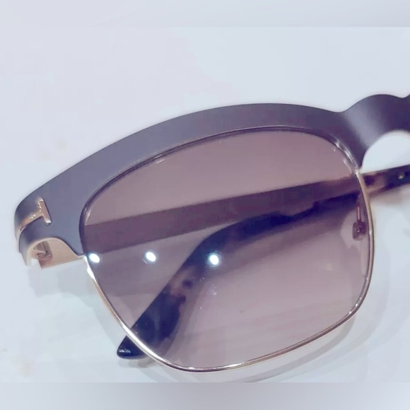 EUC Tom Ford Elena Sunglasses TF437 48F Brown & Rose Gold Brown Lens - Picture 5 of 10